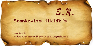 Stankovits Miklós névjegykártya